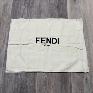 Fendi Ivory Storage bag with Black Logo 12x17